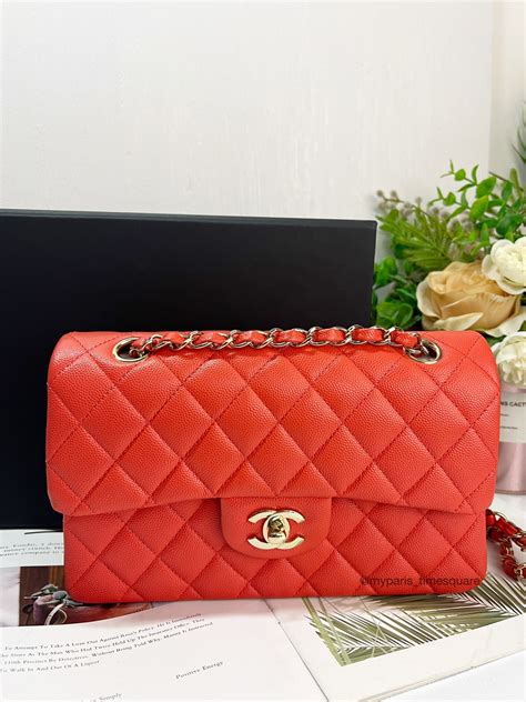 chanel classic 8 red caviar